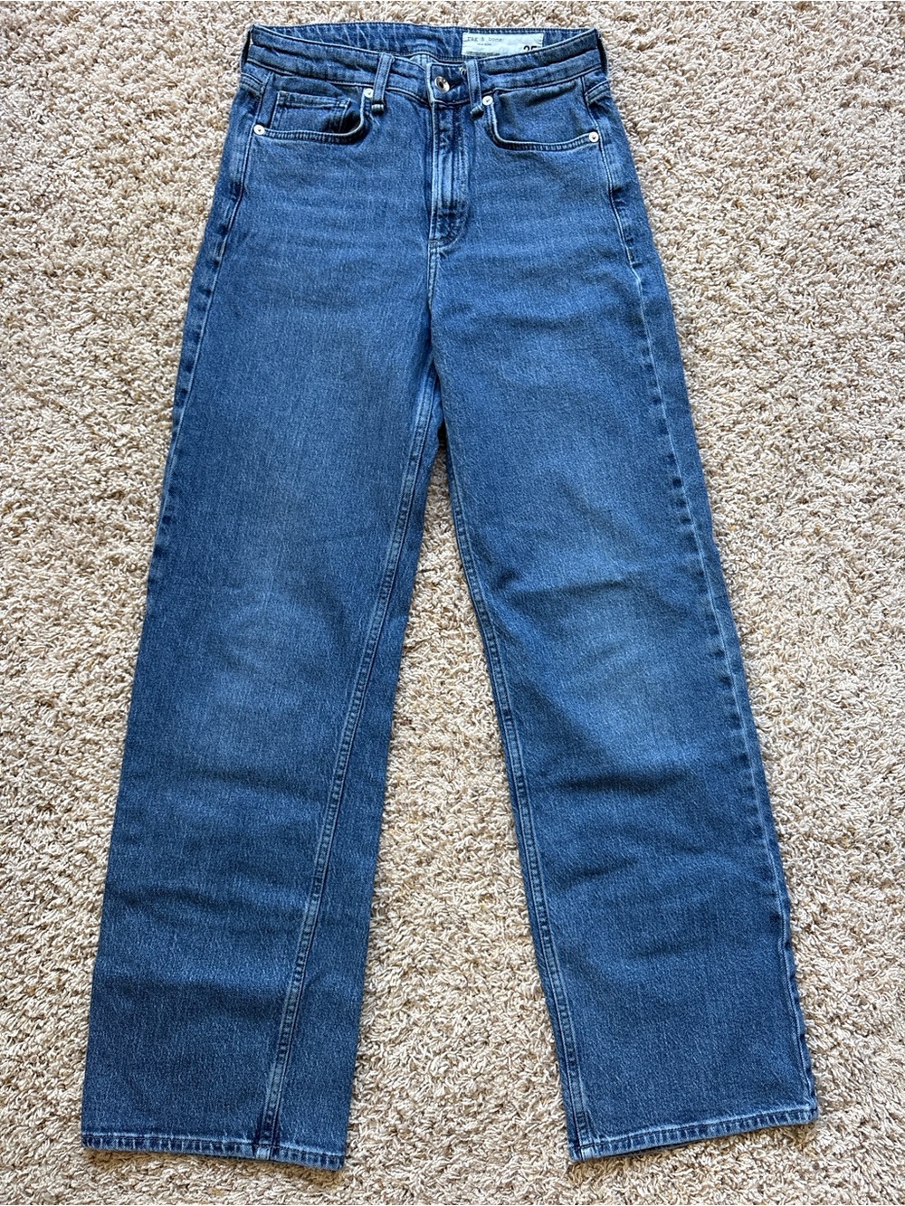 Rag & Bone Lori Mid Rise Wide Leg Sz 25 Macon Wash